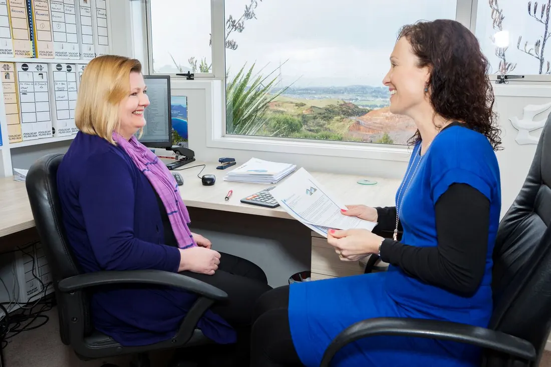 Catherine and Jackie in the Heineke Builders office