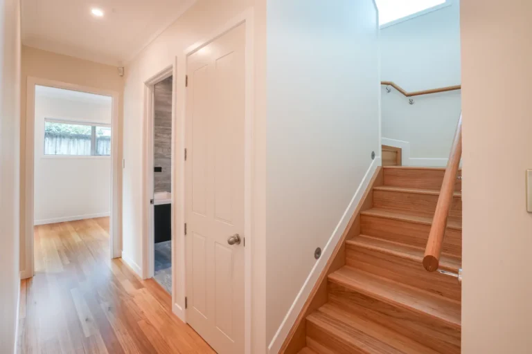 Hallway and stairs, Two brick homes, Ellerslie