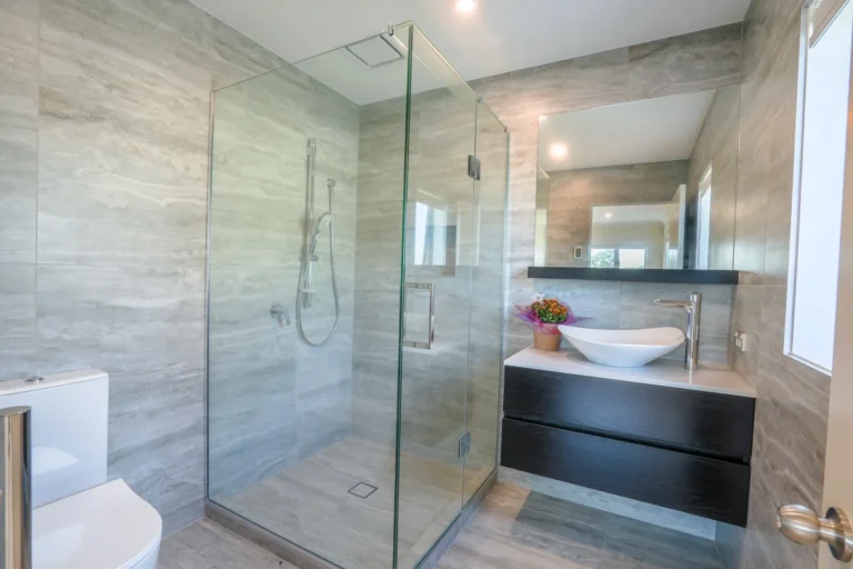 Tiled shower, Two brick homes, Ellerslie