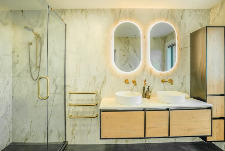 Ensuite with double vanity, Architectural home, Franklin