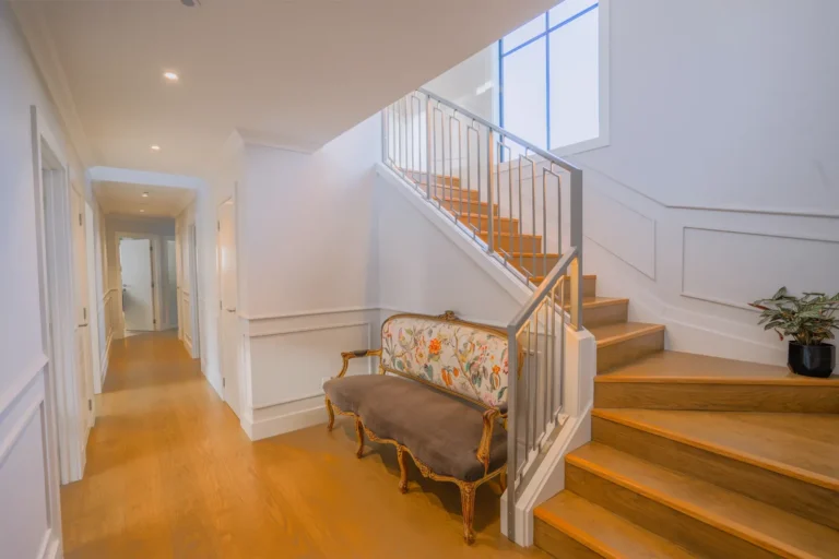 Staircase with custom panelling, Architectural home, Franklin