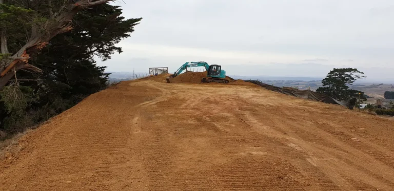 The hilltop site being cleared, Architectural home, Franklin