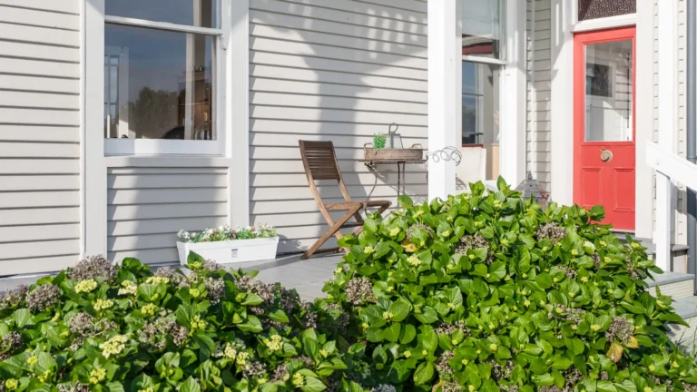 Front porch and garden, The Huntly House, Clarks Beach