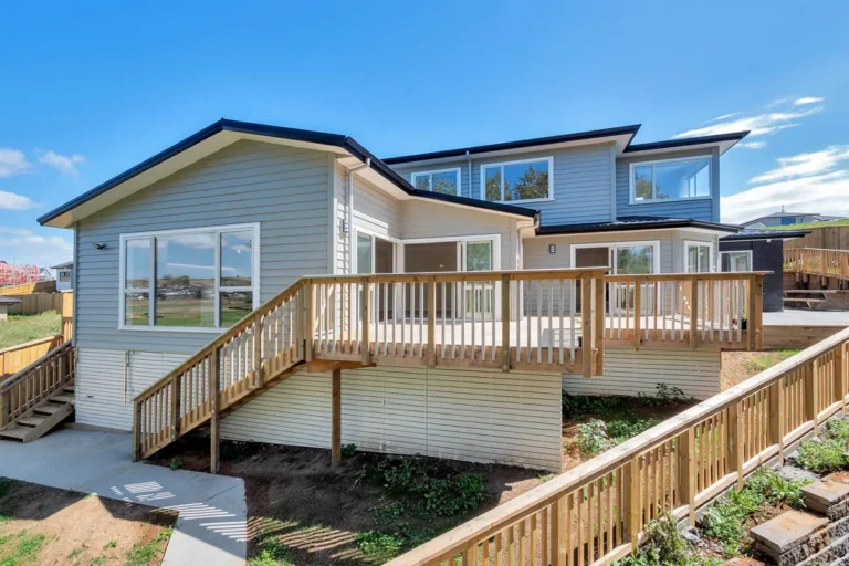 Rear of the home with deck, Design and build, Pōkeno
