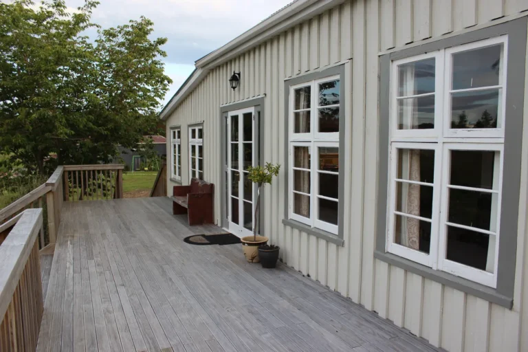 Deck along the house, Farmhouse renovation, Ohakune